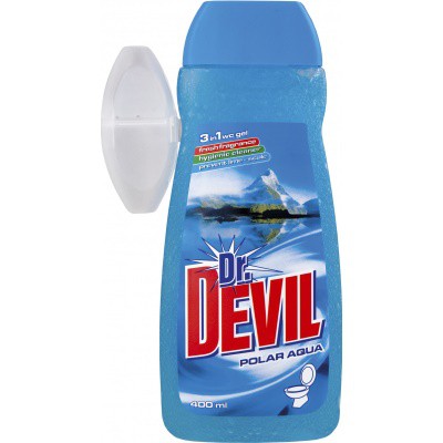 Dr.Devil WC gel Polar aqua 400ml | Čistící, dezinf.prostř., dezodoranty - Přípravky na WC - Závěsy na WC a pissoárové kostky